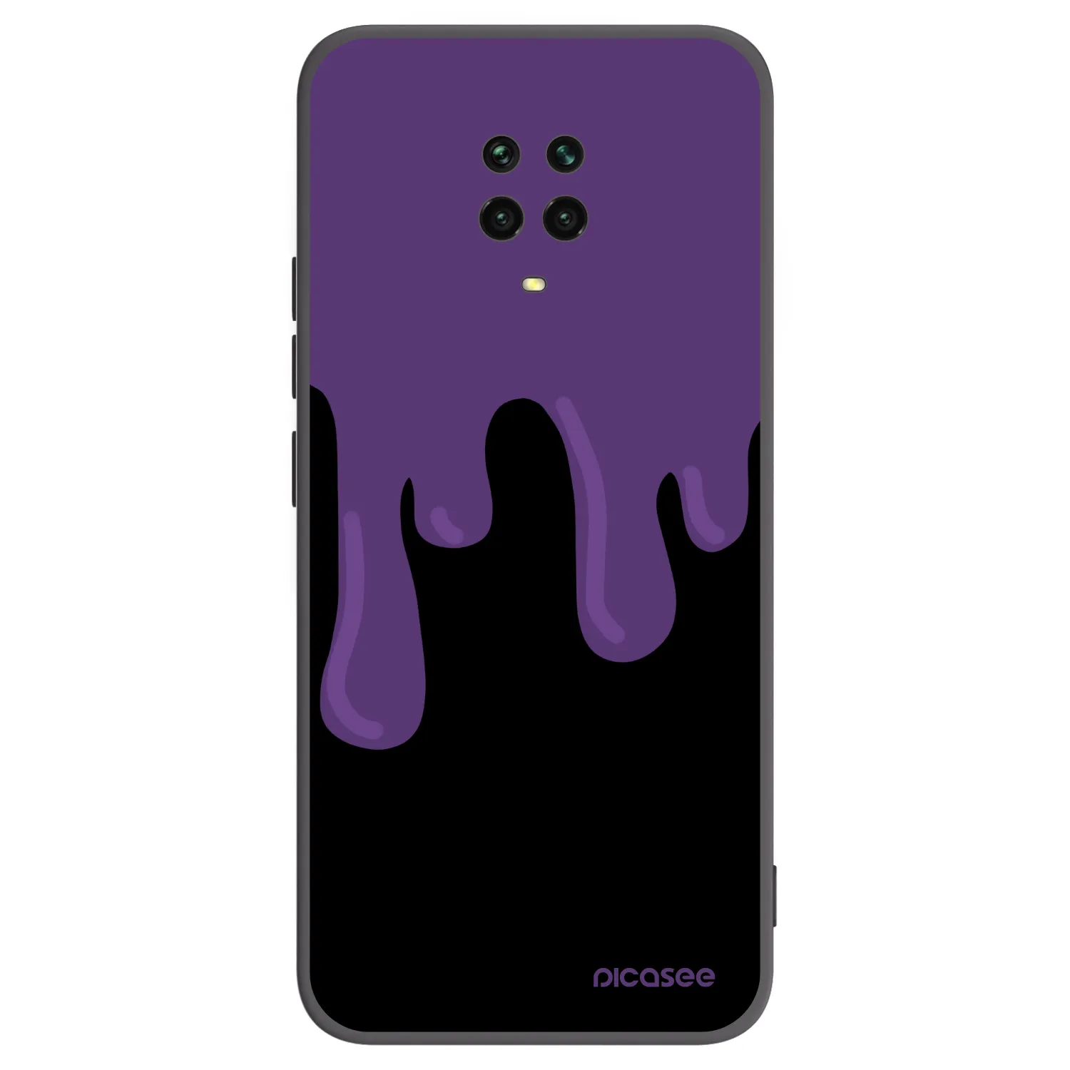 Picasee silikonowe czarne etui na Xiaomi Redmi Note 9S - Purple spooky