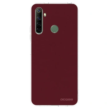 Picasee silikonowe przeźroczyste etui na Realme 6i - Burgundy red