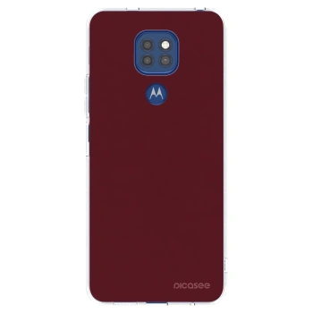 Picasee silikonowe przeźroczyste etui na Motorola Moto G9 Play - Burgundy red