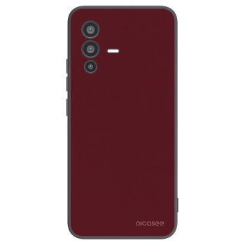 Picasee silikonowe czarne etui na Vivo V23 5G - Burgundy red