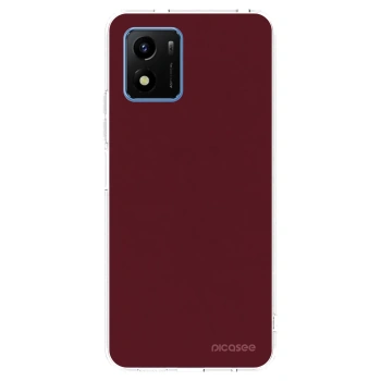 Picasee silikonowe przeźroczyste etui na Vivo Y01 - Burgundy red