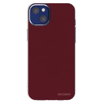 Picasee silikonowe przeźroczyste etui na Apple iPhone 14 Plus - Burgundy red