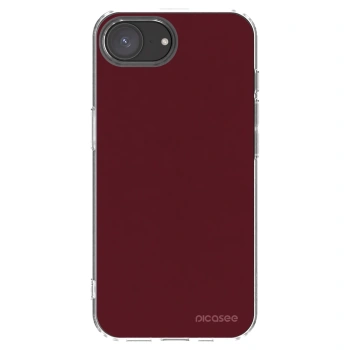 Picasee silikonowe przeźroczyste etui na Apple iPhone 16e - Burgundy red