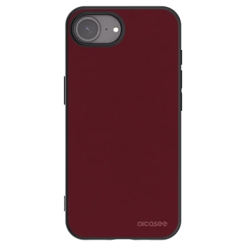 Picasee silikonowe czarne etui na Apple iPhone 16e - Burgundy red