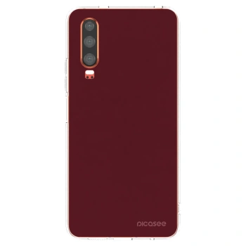 Picasee silikonowe przeźroczyste etui na Huawei P30 - Burgundy red