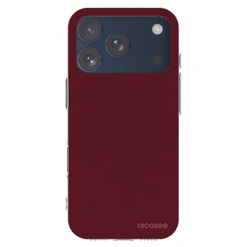 Picasee silikonowe przeźroczyste etui na Apple iPhone 17 Pro - Burgundy red