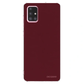 Picasee silikonowe przeźroczyste etui na Samsung Galaxy A71 A715F - Burgundy red