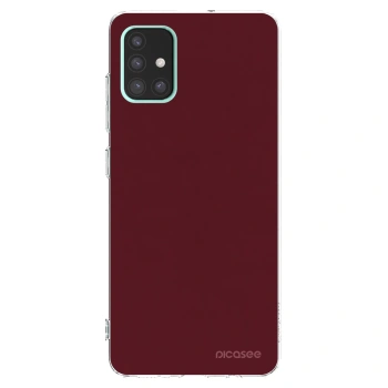 Picasee silikonowe przeźroczyste etui na Samsung Galaxy A51 A515F - Burgundy red
