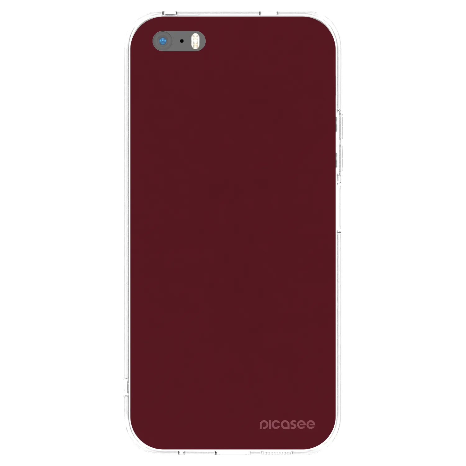Picasee silikonowe przeźroczyste etui na Apple iPhone 5/5S/SE - Burgundy red