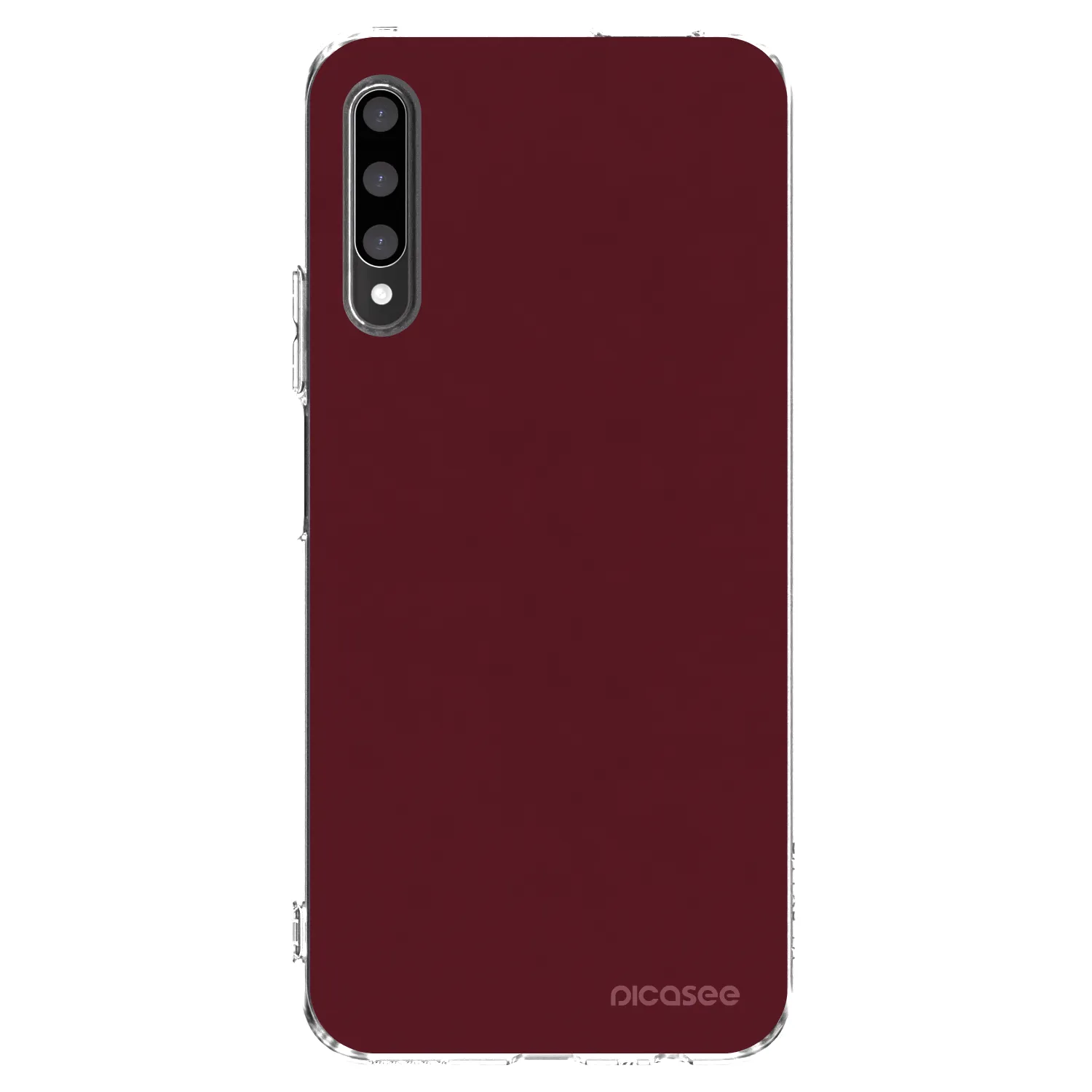 Picasee silikonowe przeźroczyste etui na Honor 9X Pro - Burgundy red