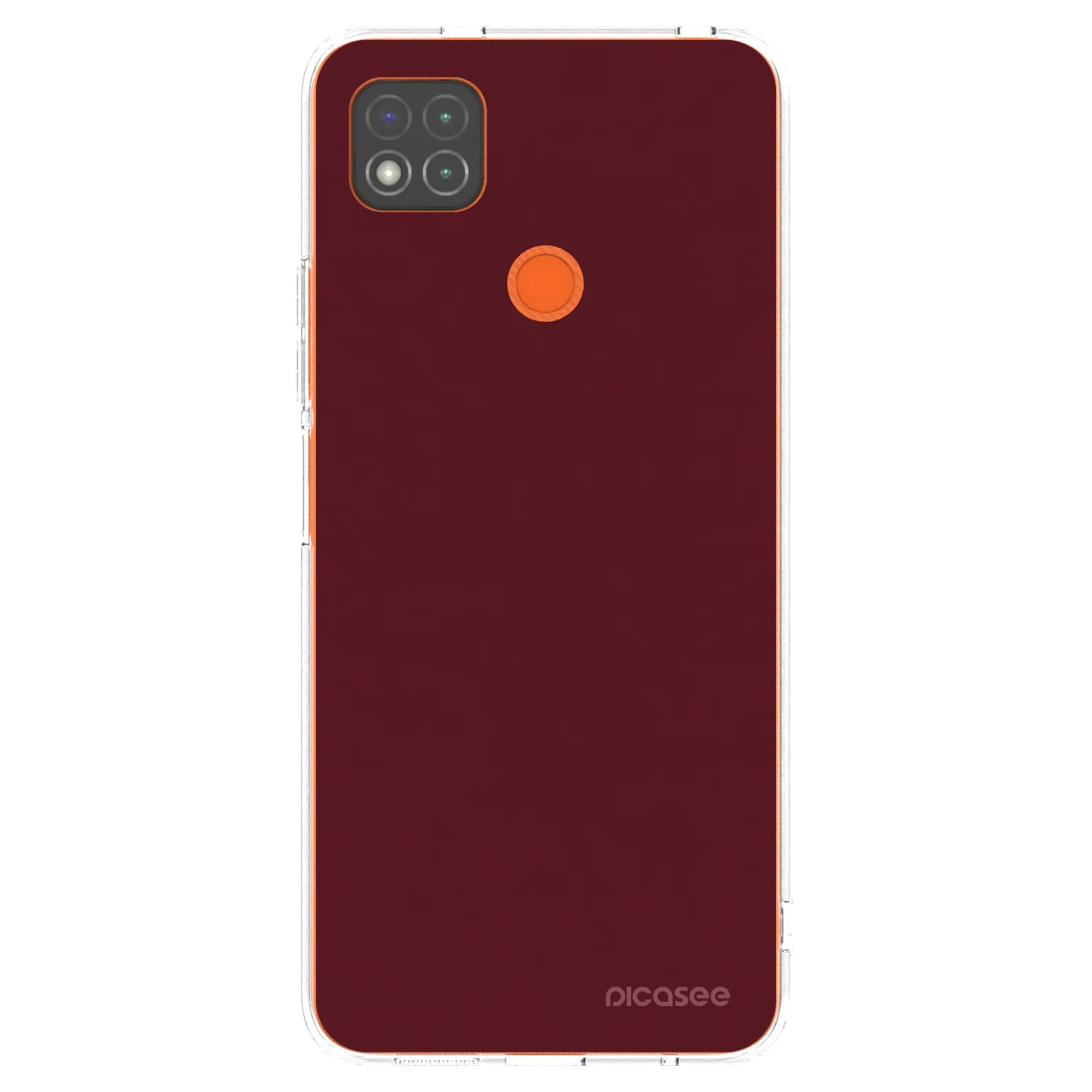 Picasee silikonowe przeźroczyste etui na Xiaomi Redmi 9C - Burgundy red