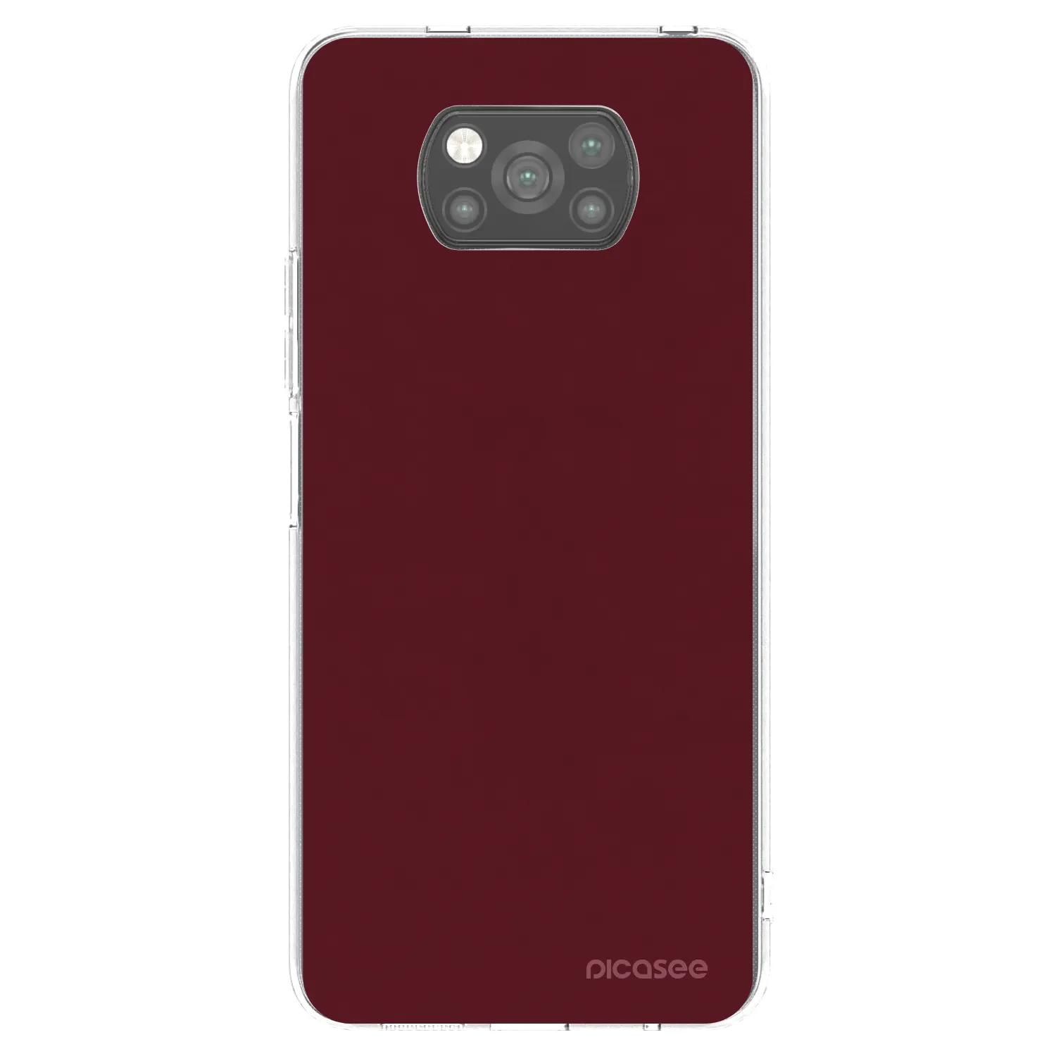 Picasee silikonowe czarne etui na Xiaomi Poco X3 - Burgundy red