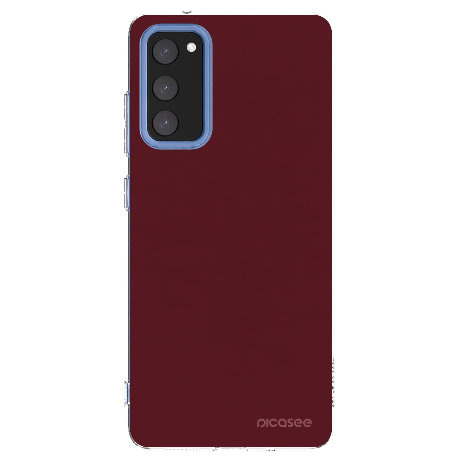 Picasee silikonowe przeźroczyste etui na Samsung Galaxy S20 FE - Burgundy red