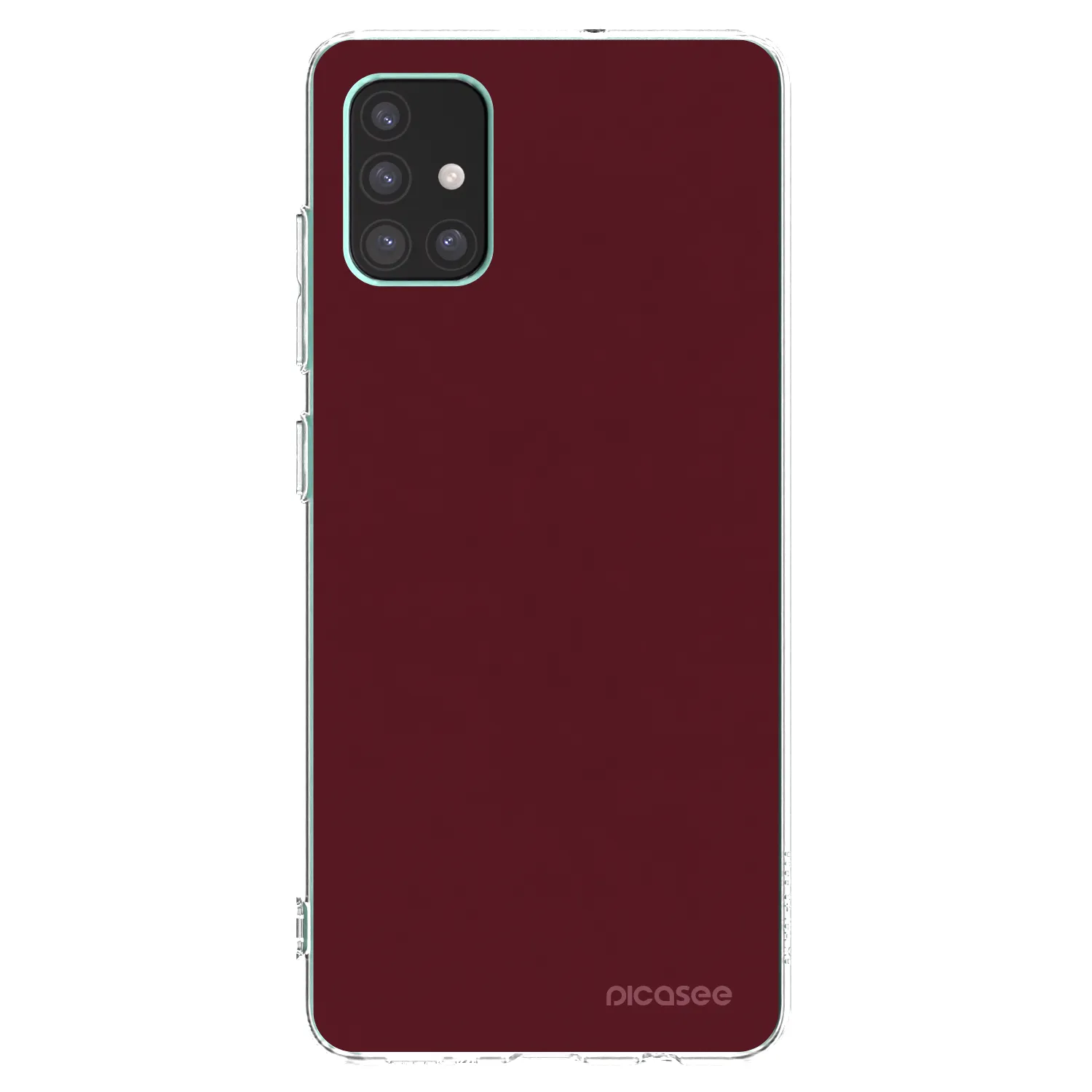 Picasee silikonowe przeźroczyste etui na Samsung Galaxy M51 M515F - Burgundy red