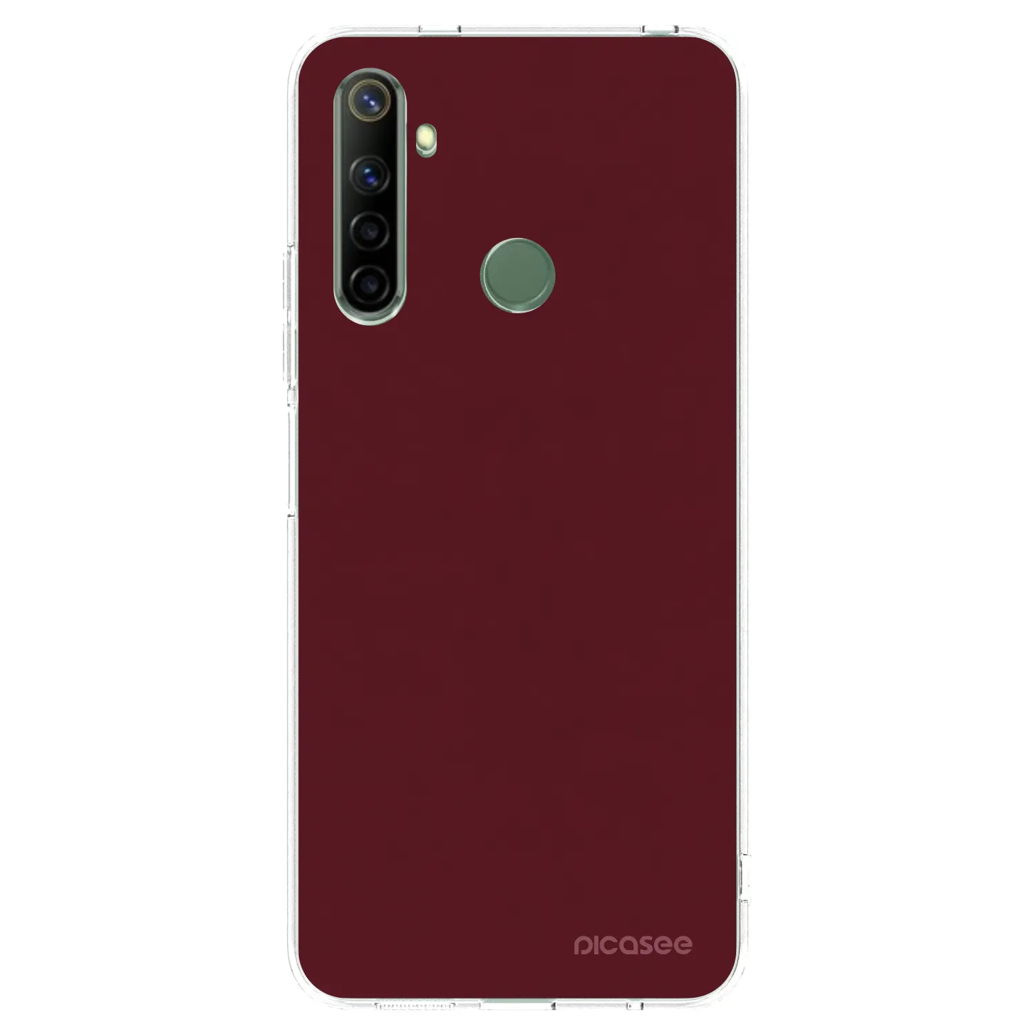 Picasee silikonowe przeźroczyste etui na Realme 6i - Burgundy red