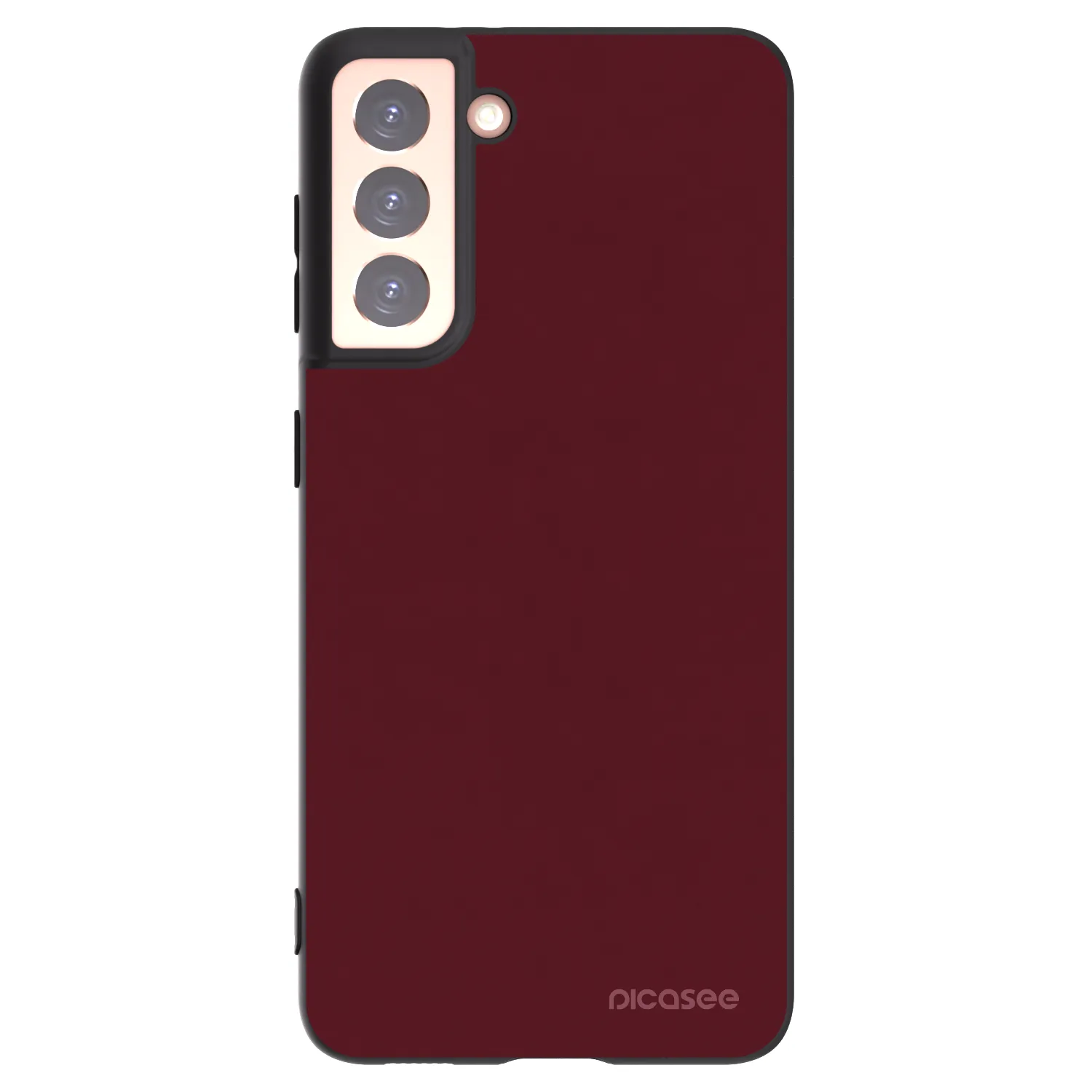 Picasee silikonowe czarne etui na Samsung Galaxy S21 5G G991B - Burgundy red