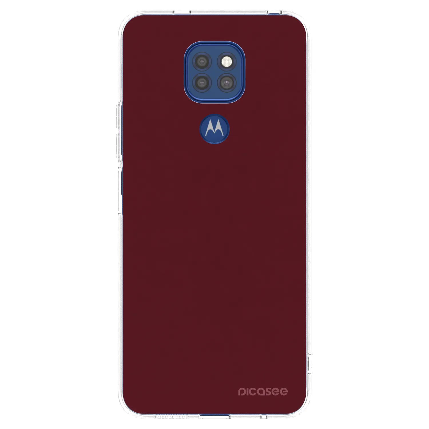 Picasee silikonowe przeźroczyste etui na Motorola Moto G9 Play - Burgundy red