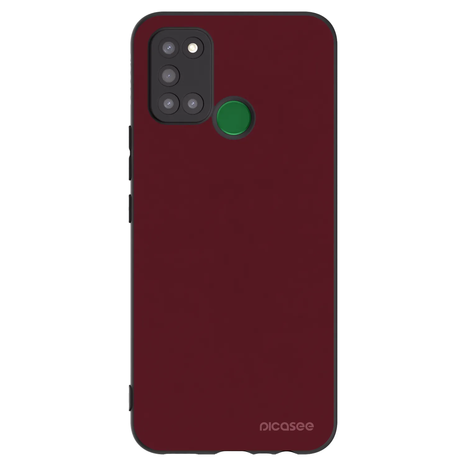 Picasee silikonowe czarne etui na Realme 7i - Burgundy red
