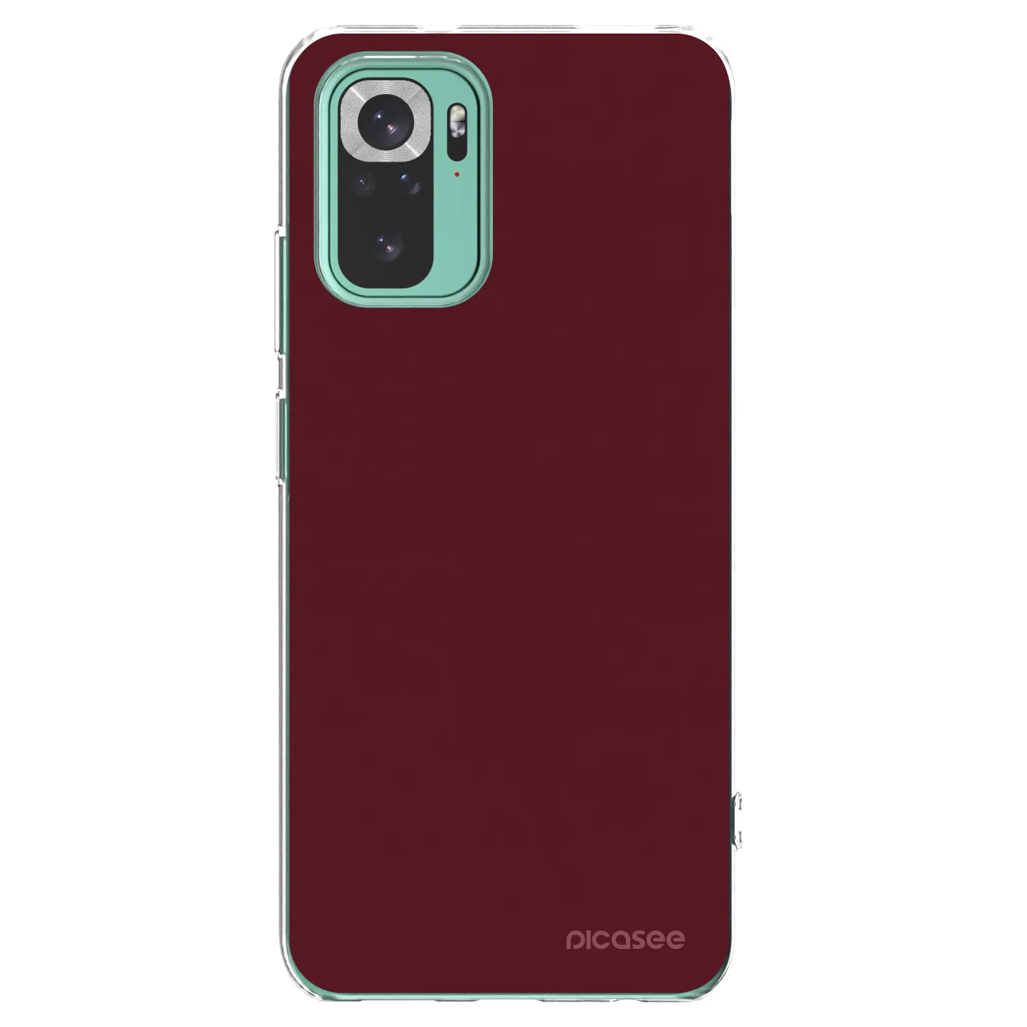 Picasee silikonowe przeźroczyste etui na Xiaomi Redmi Note 10 Pro - Burgundy red