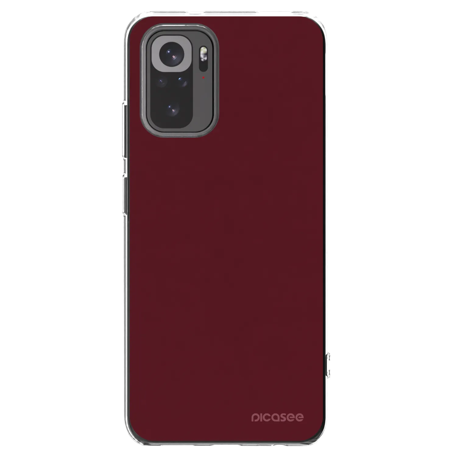 Picasee silikonowe przeźroczyste etui na Xiaomi Redmi Note 10S - Burgundy red
