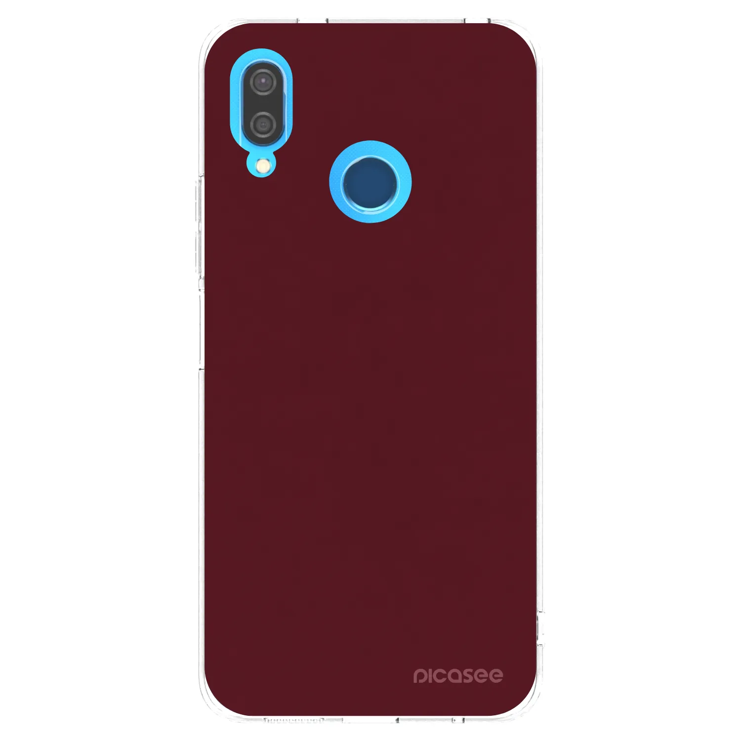 Picasee silikonowe przeźroczyste etui na Huawei P20 Lite - Burgundy red