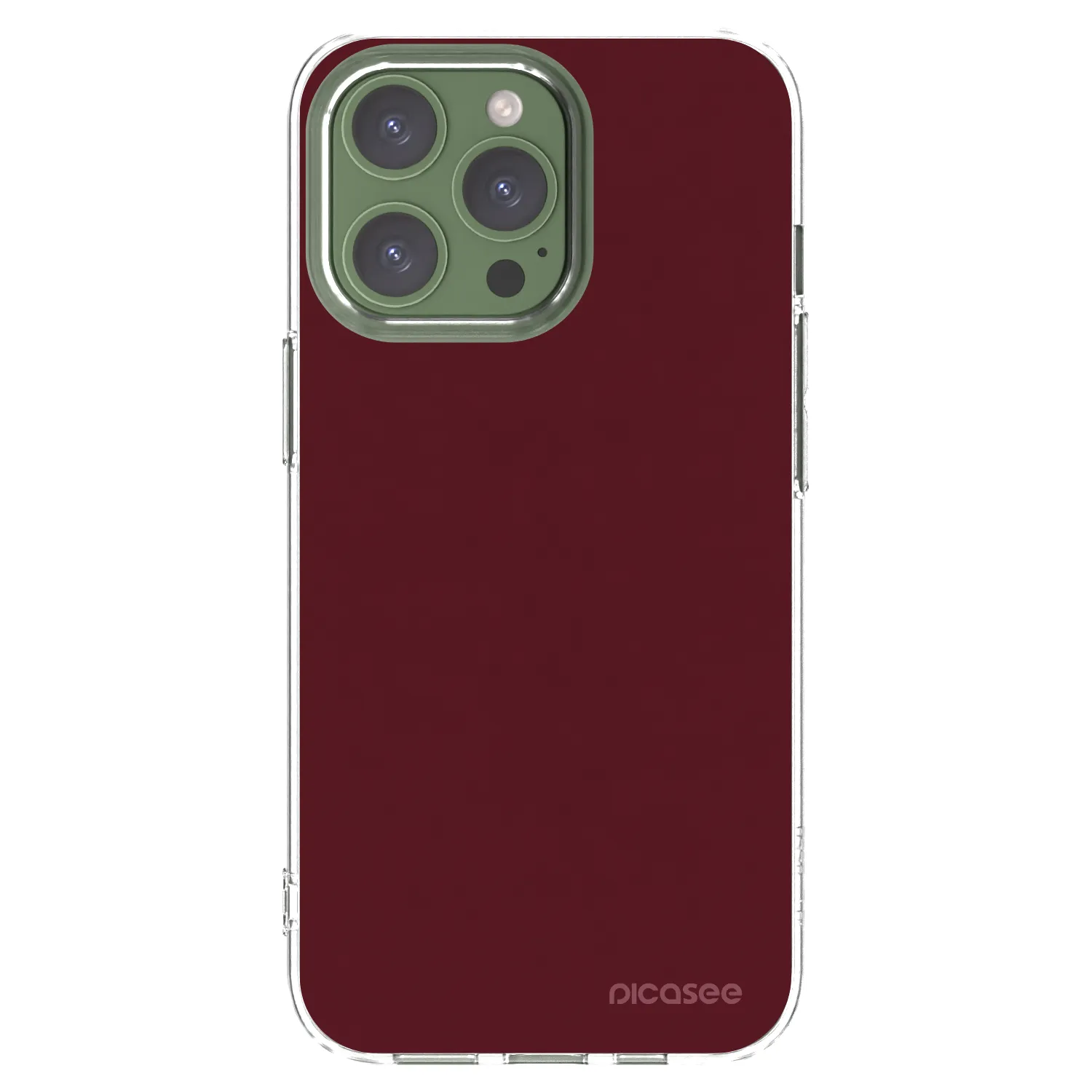 Picasee silikonowe przeźroczyste etui na Apple iPhone 13 Pro - Burgundy red