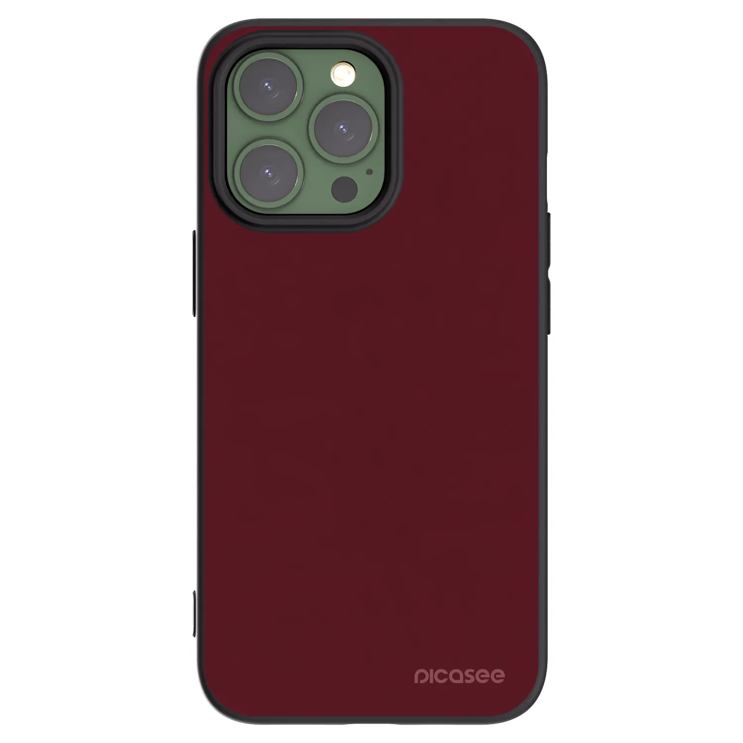 Picasee silikonowe czarne etui na Apple iPhone 13 Pro - Burgundy red