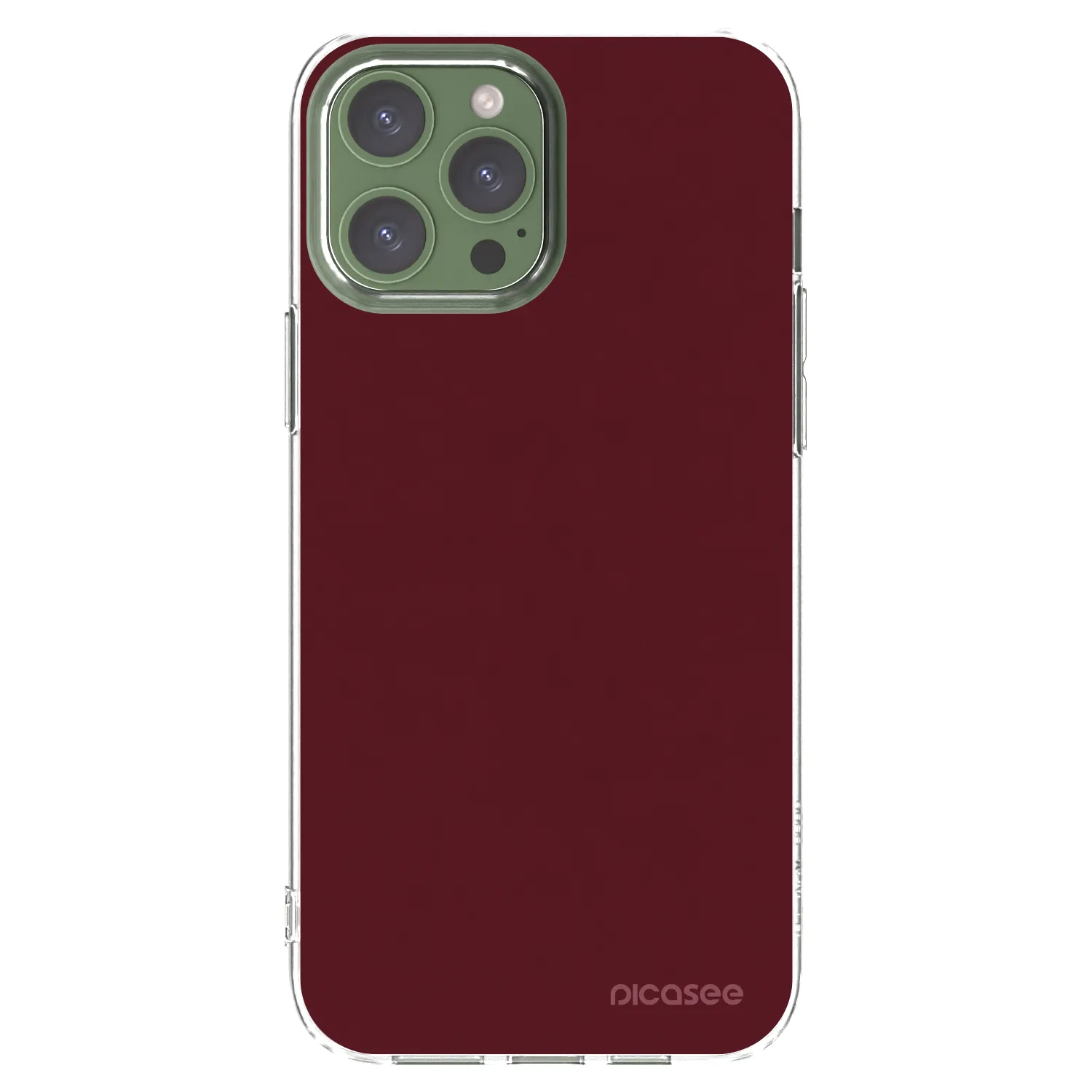 Picasee silikonowe przeźroczyste etui na Apple iPhone 13 Pro Max - Burgundy red