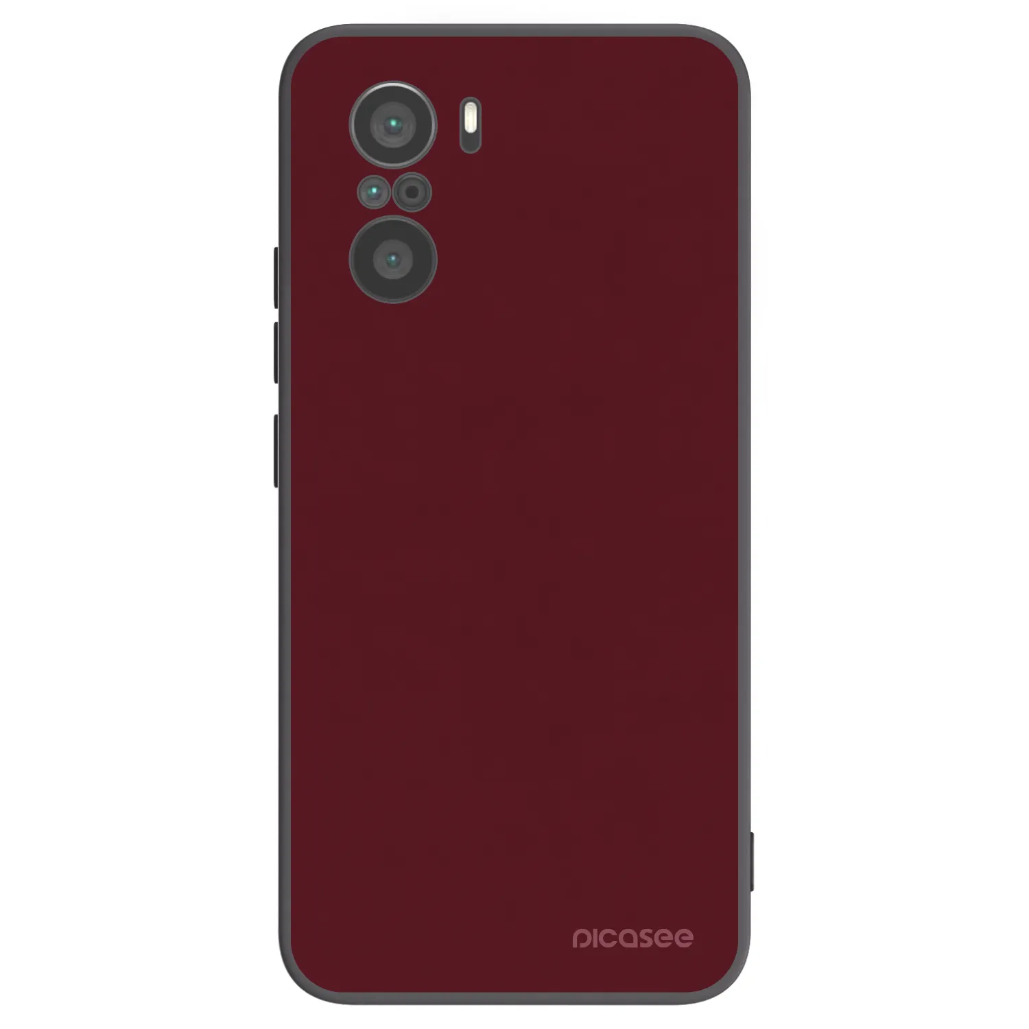Picasee silikonowe czarne etui na Xiaomi Poco F3 - Burgundy red