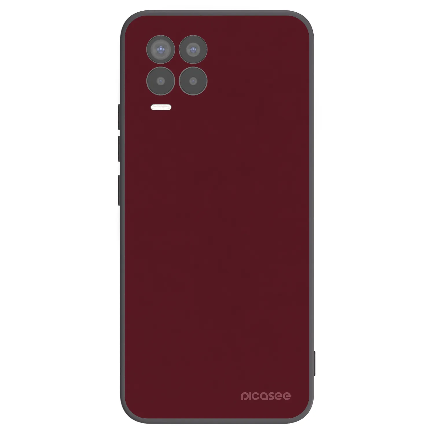 Picasee silikonowe czarne etui na Realme 8 4G - Burgundy red