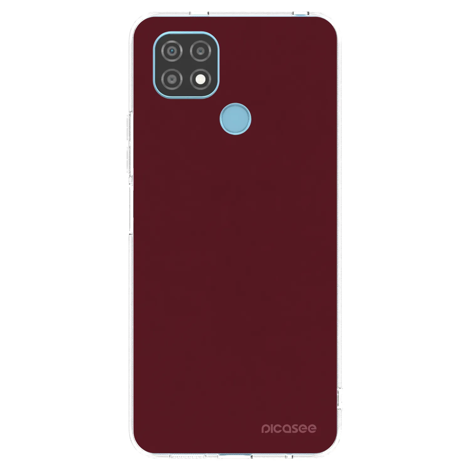Picasee silikonowe przeźroczyste etui na Realme C21 - Burgundy red