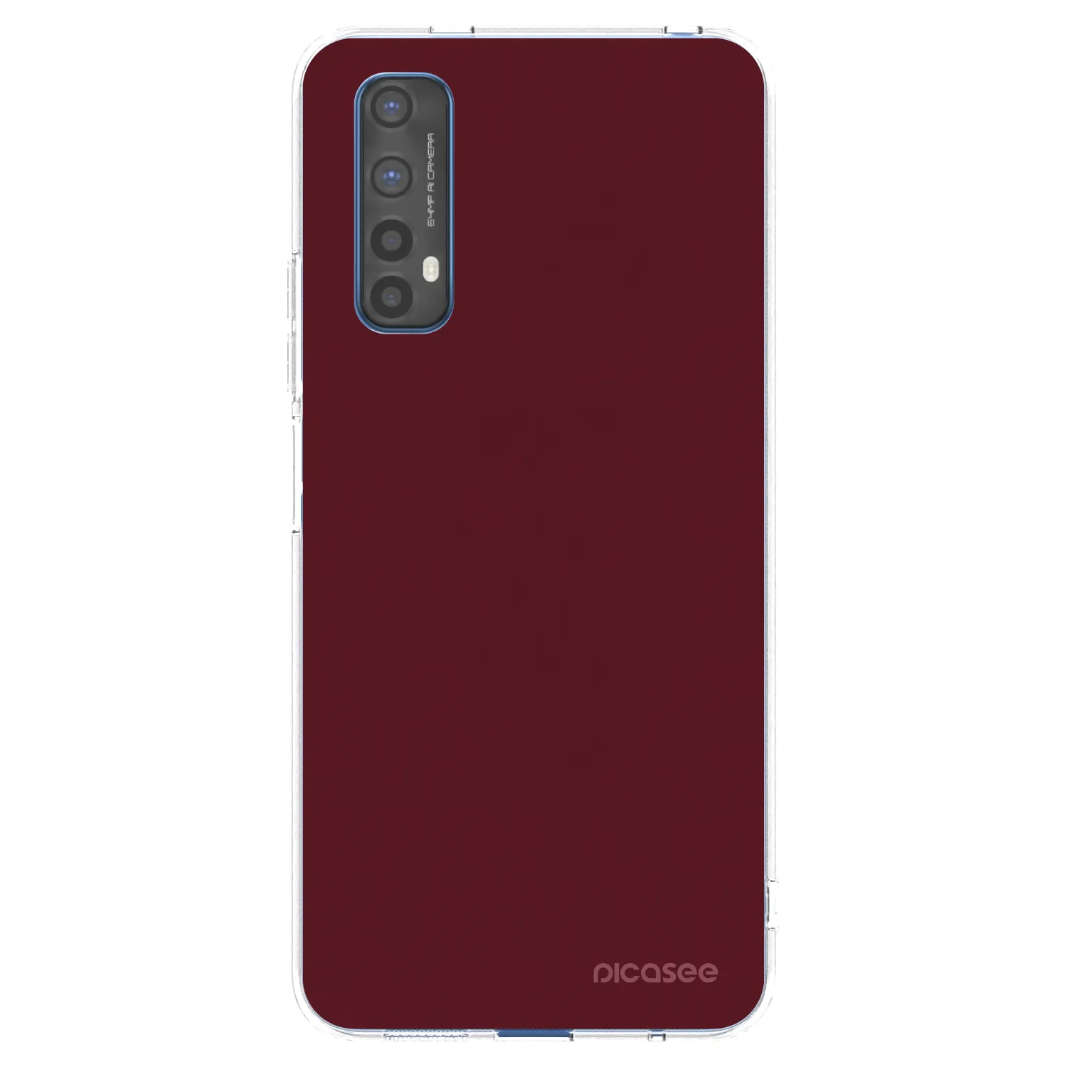 Picasee silikonowe przeźroczyste etui na Realme 7 - Burgundy red