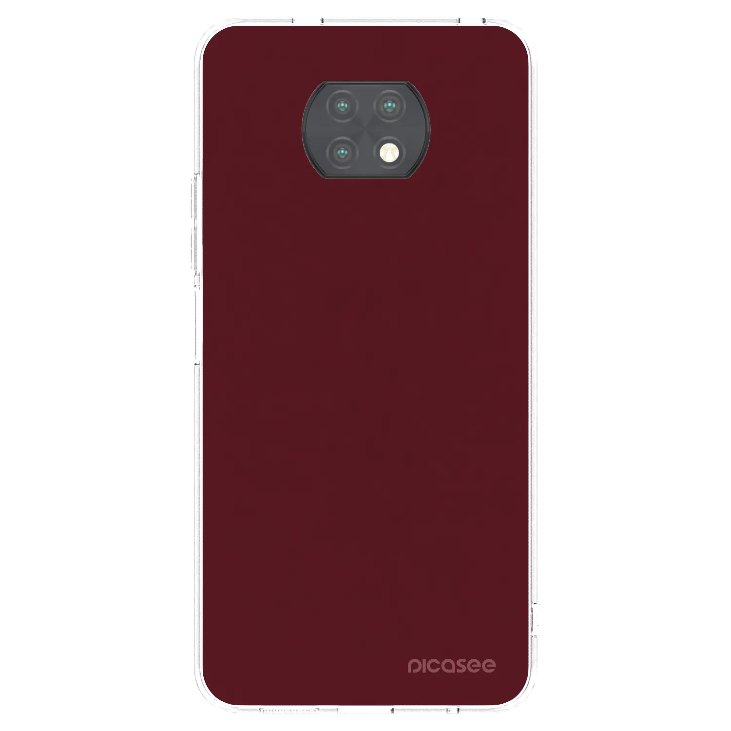 Picasee silikonowe przeźroczyste etui na Xiaomi Redmi Note 9T - Burgundy red