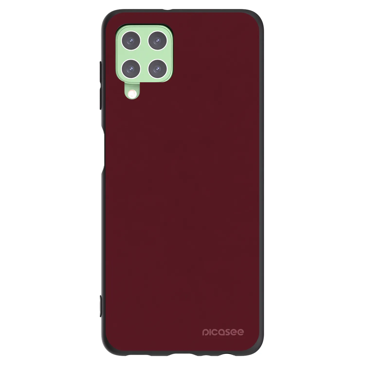 Picasee silikonowe czarne etui na Samsung Galaxy A22 A225F 4G - Burgundy red