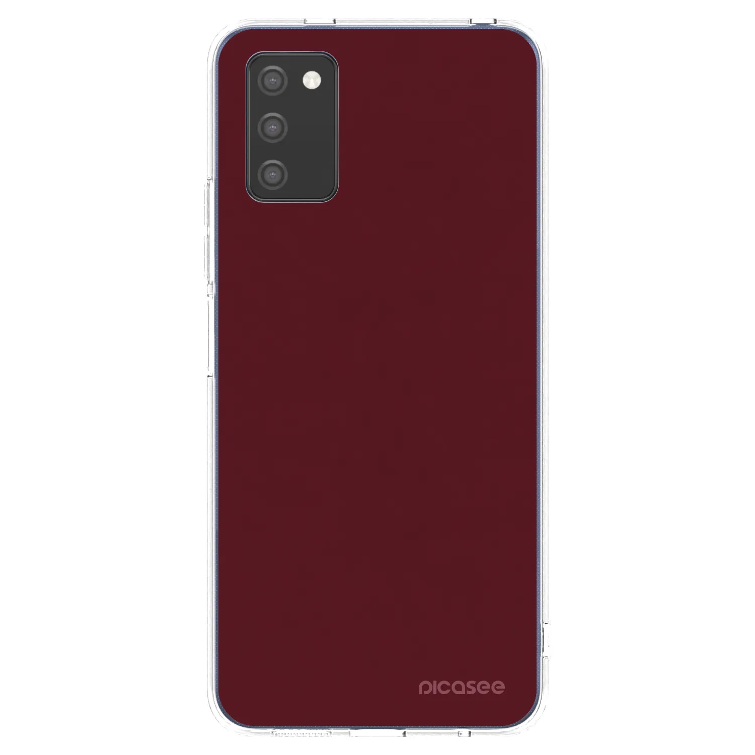 Picasee silikonowe przeźroczyste etui na Samsung Galaxy A03s A037G - Burgundy red