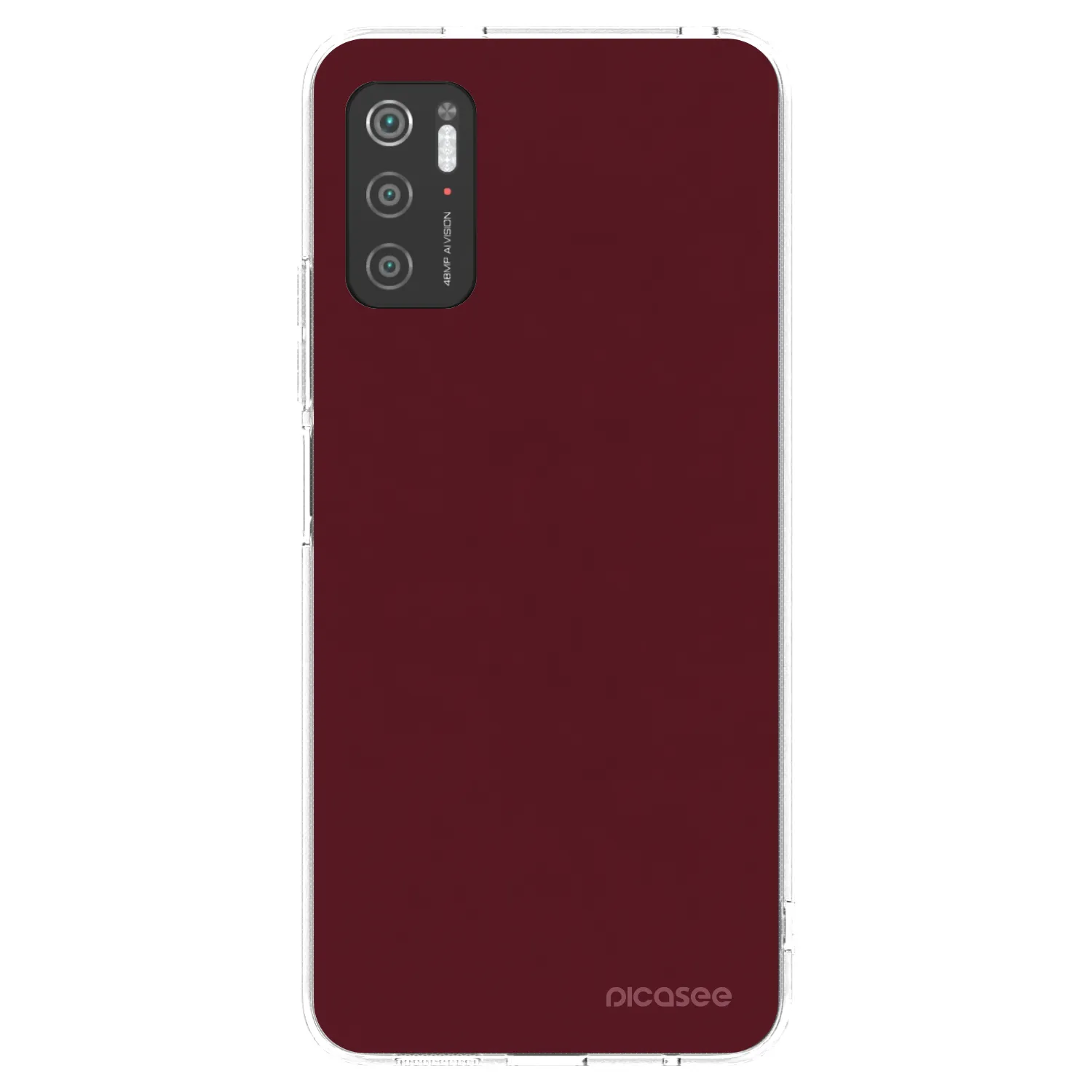 Picasee silikonowe przeźroczyste etui na Xiaomi Poco M3 Pro 5G - Burgundy red