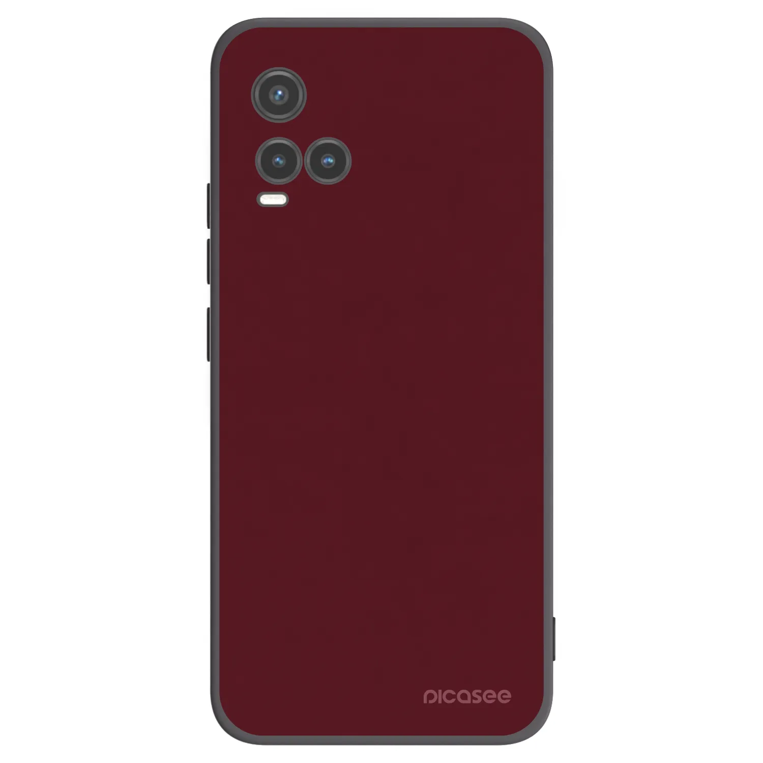 Picasee silikonowe czarne etui na Vivo Y33s - Burgundy red