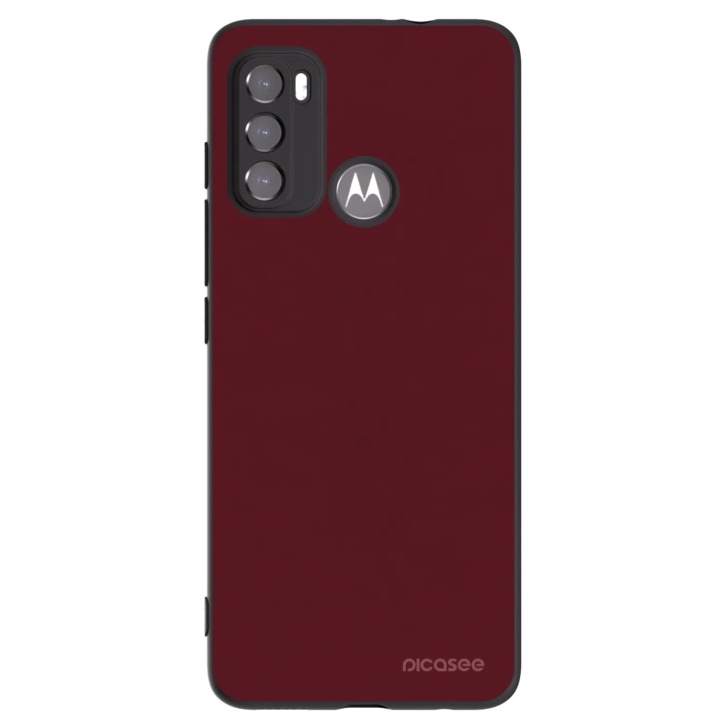 Picasee silikonowe czarne etui na Motorola Moto G60 - Burgundy red