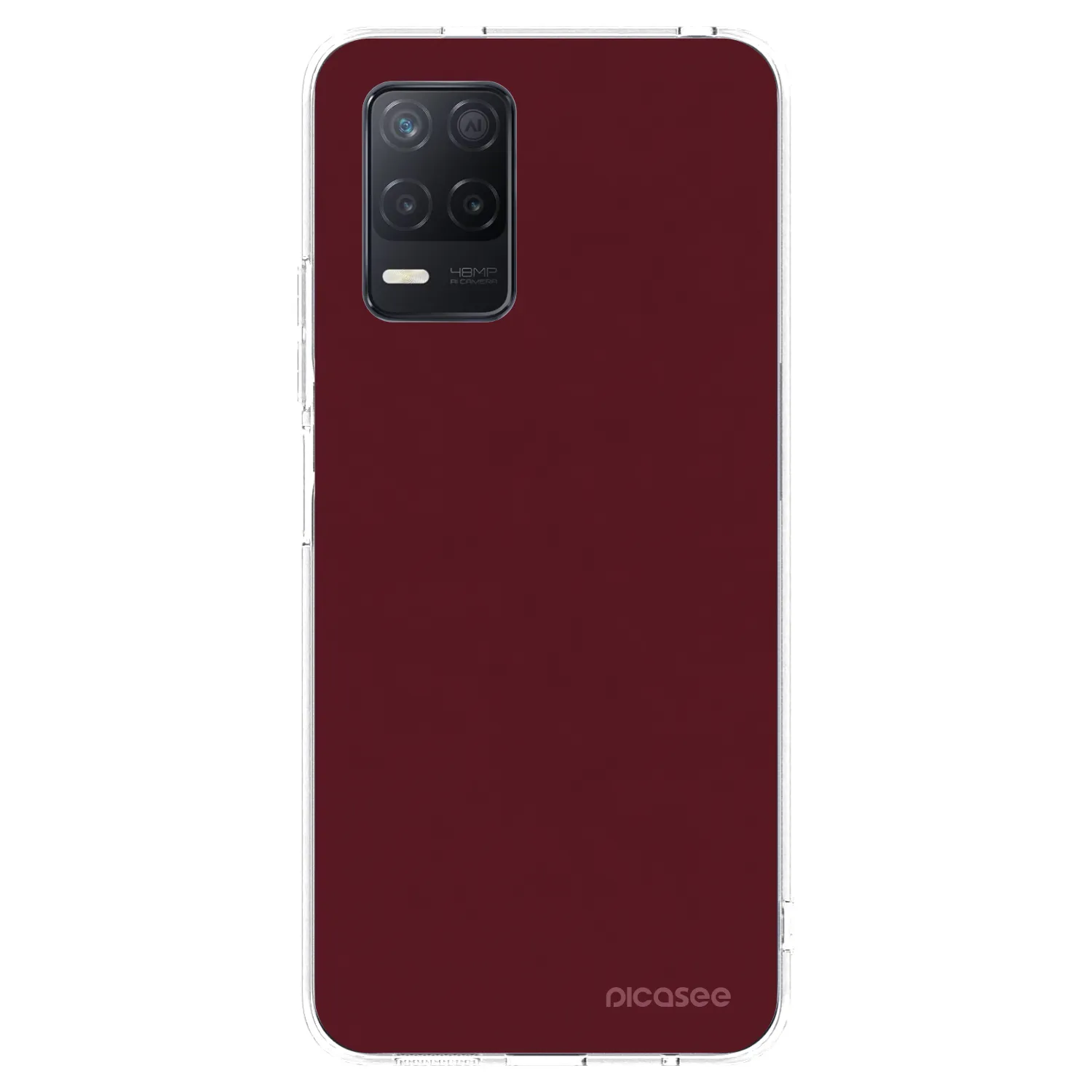 Picasee silikonowe przeźroczyste etui na Realme 8 5G - Burgundy red