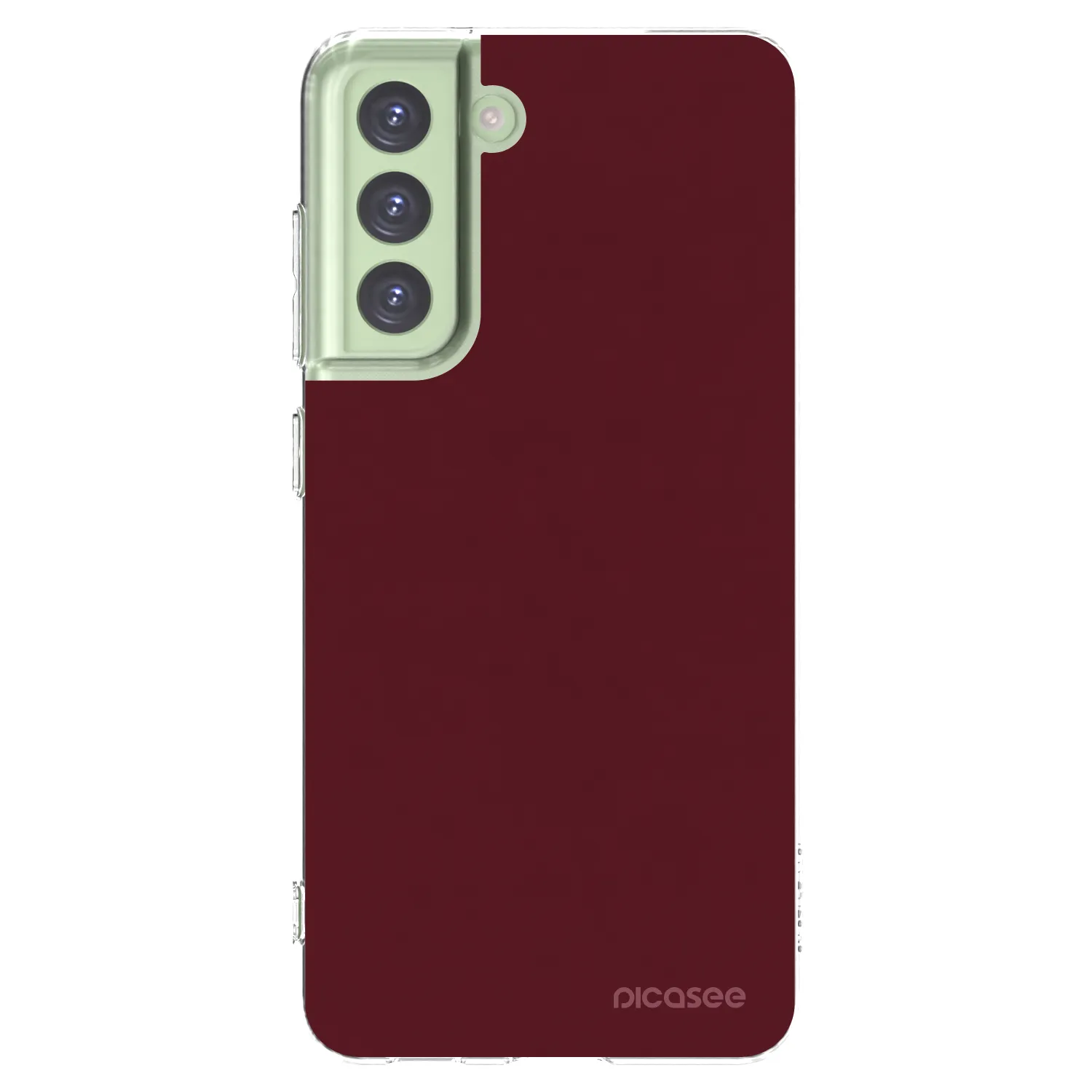 Picasee silikonowe przeźroczyste etui na Samsung Galaxy S21 FE 5G - Burgundy red