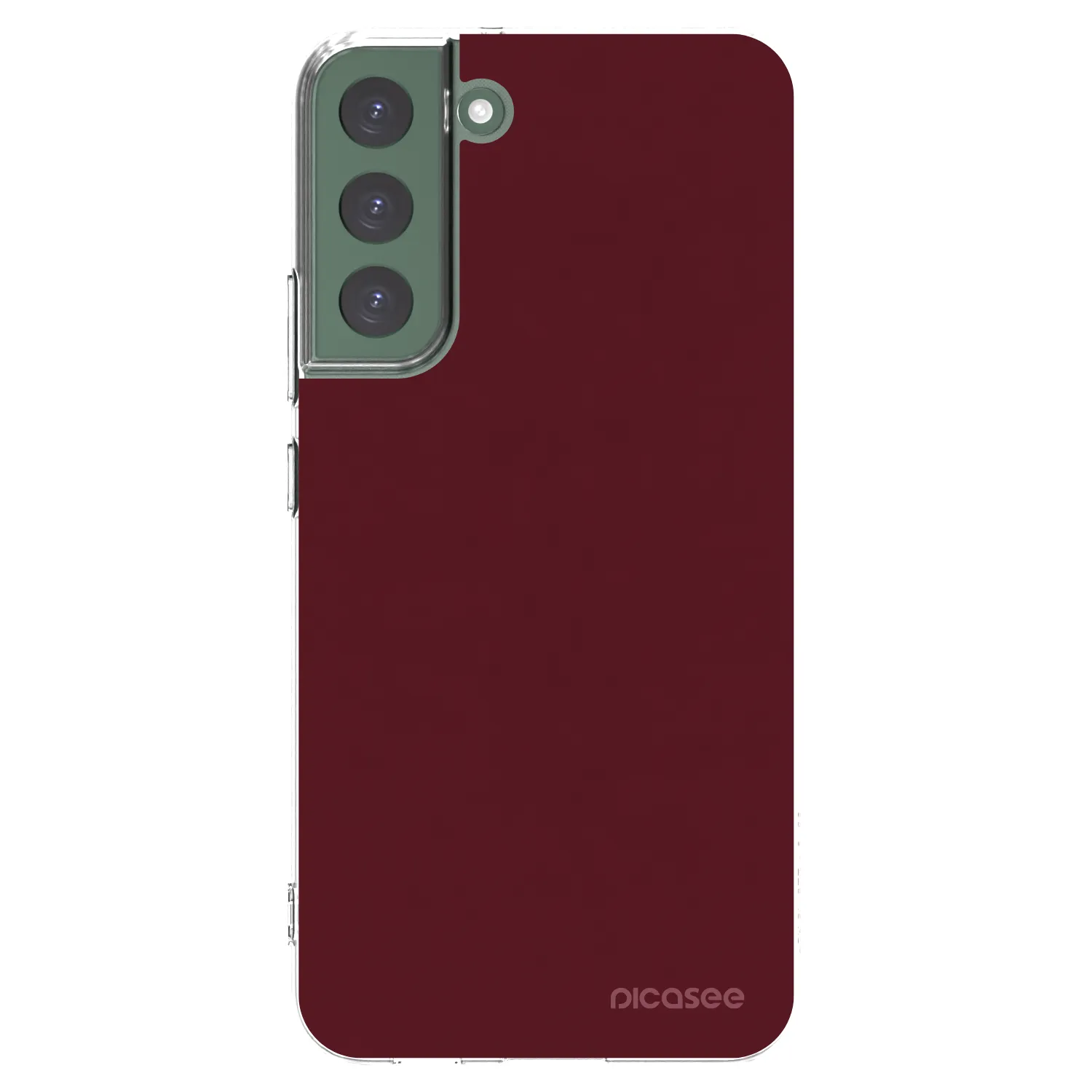 Picasee silikonowe przeźroczyste etui na Samsung Galaxy S22+ 5G - Burgundy red