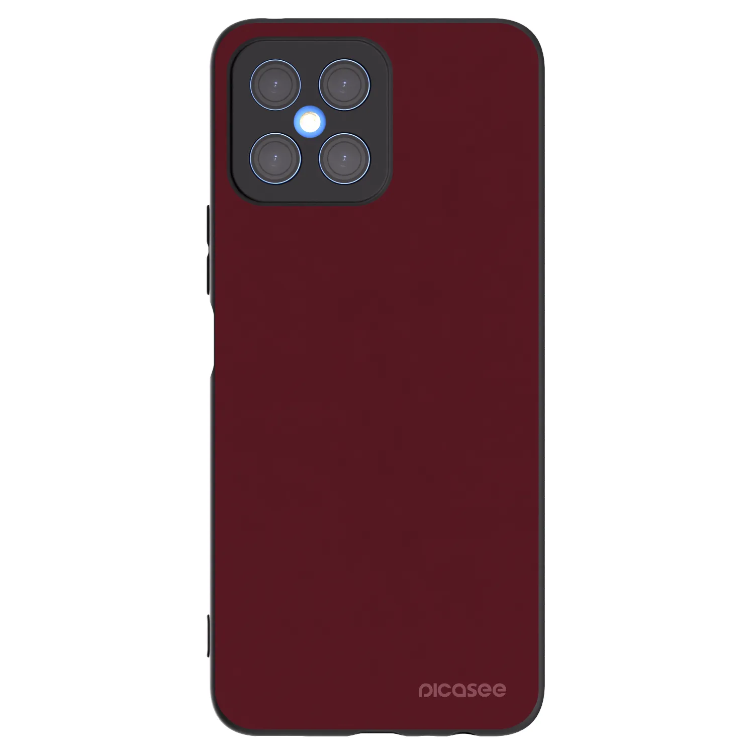 Picasee silikonowe czarne etui na Honor X8 4G - Burgundy red