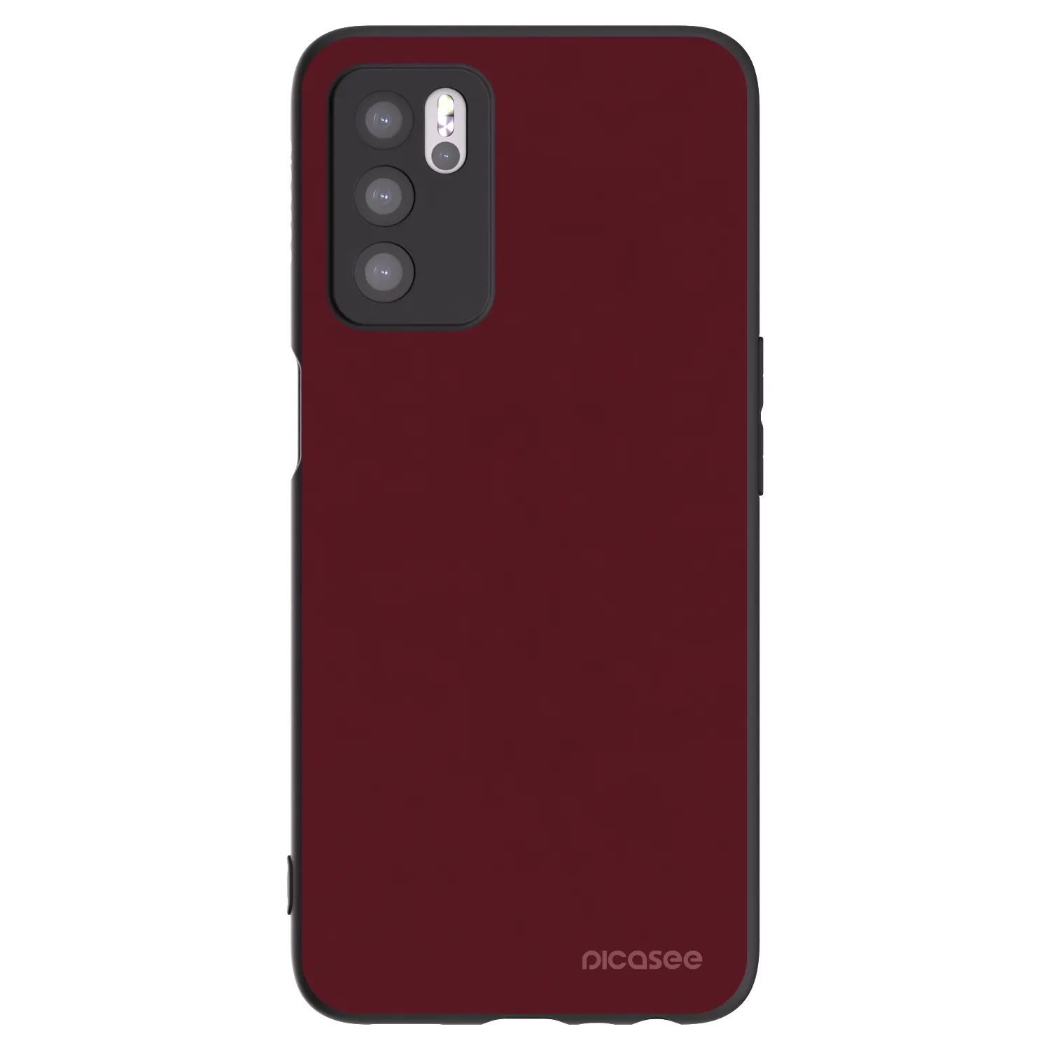 Picasee silikonowe czarne etui na OPPO A16 - Burgundy red