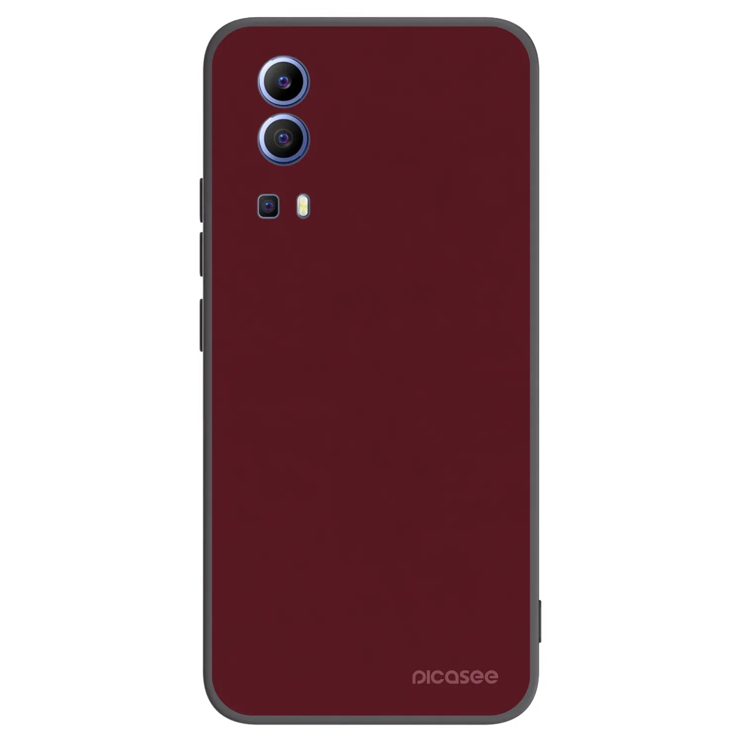 Picasee silikonowe czarne etui na Vivo Y52 5G - Burgundy red