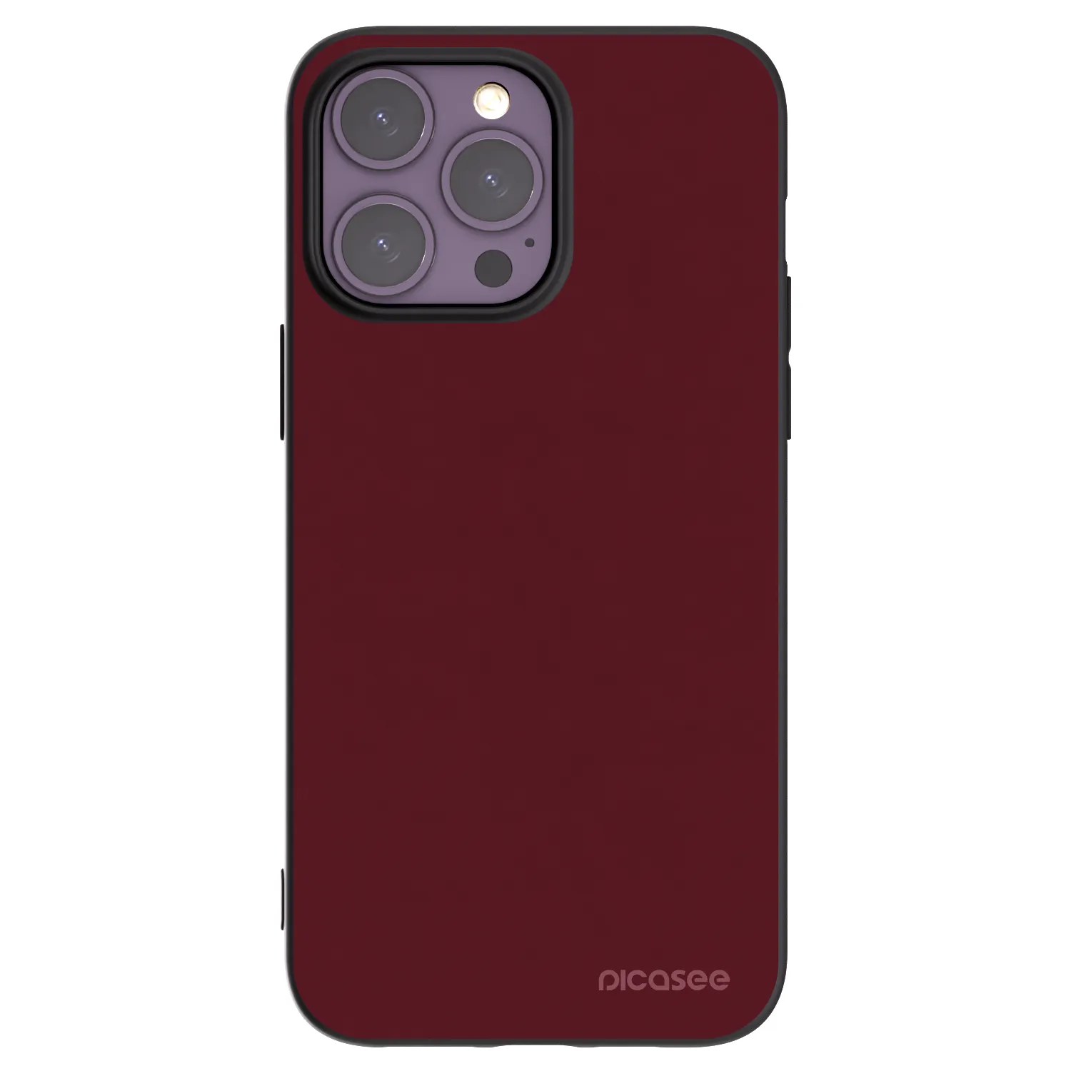 Picasee silikonowe czarne etui na Apple iPhone 14 Pro Max - Burgundy red