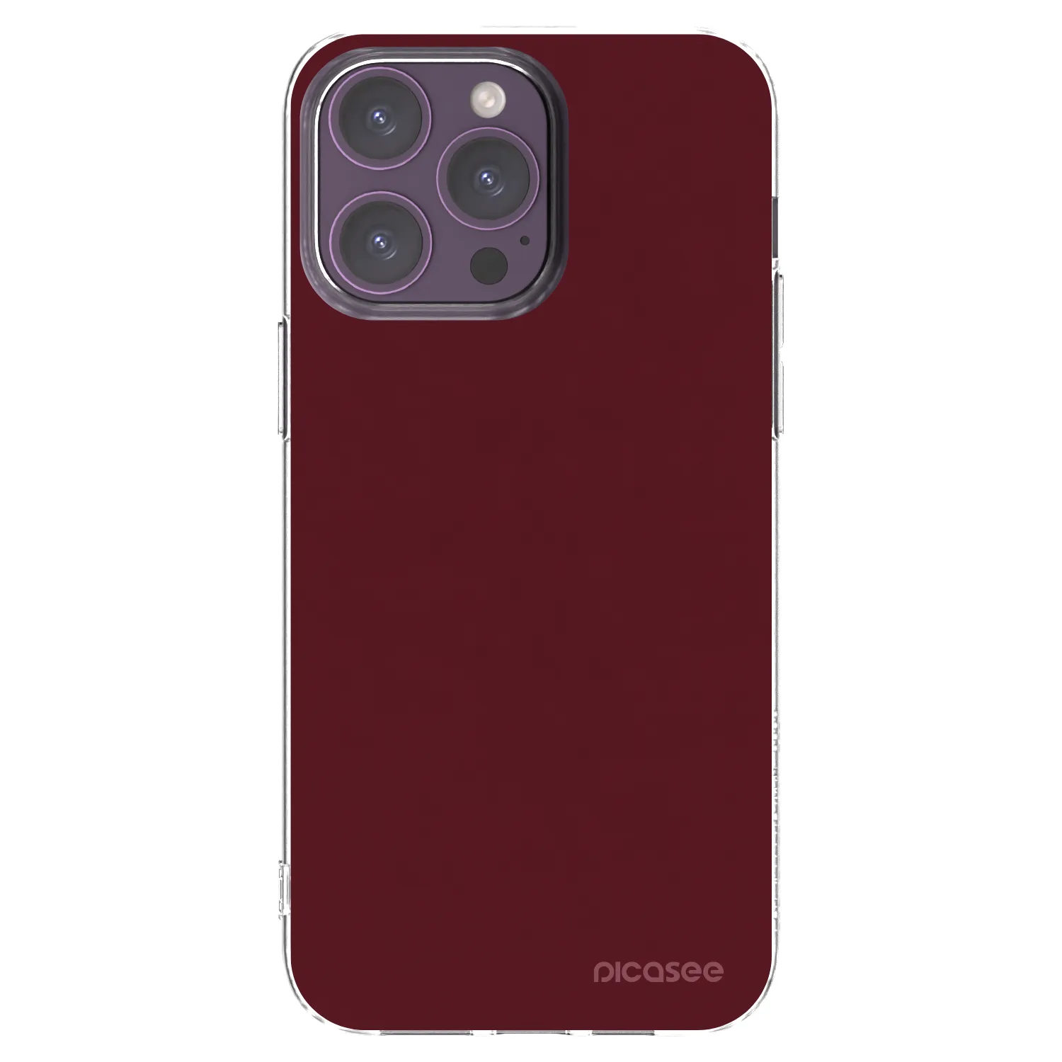 Picasee silikonowe przeźroczyste etui na Apple iPhone 14 Pro Max - Burgundy red