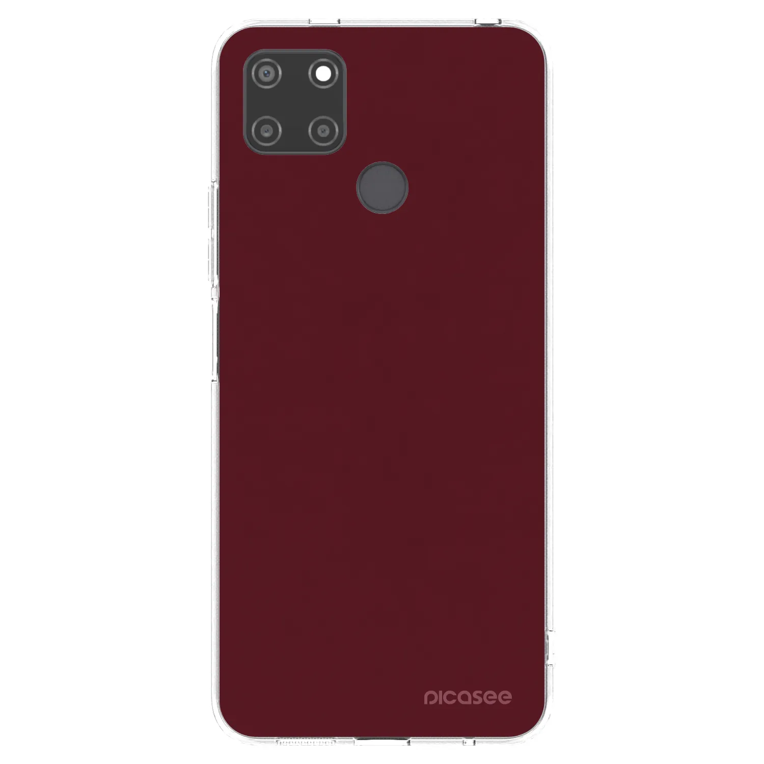 Picasee silikonowe przeźroczyste etui na Realme C21Y - Burgundy red