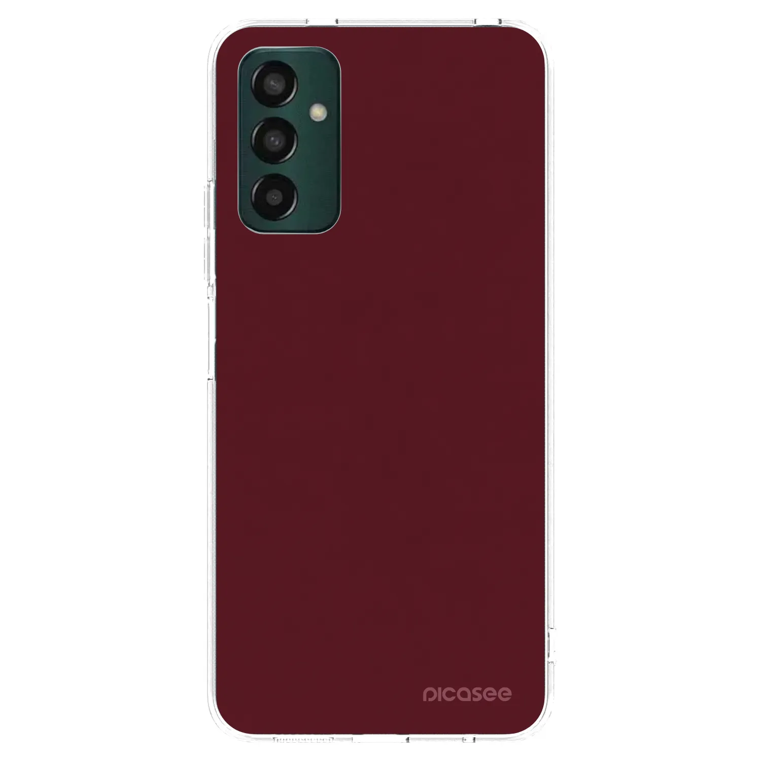 Picasee silikonowe przeźroczyste etui na Samsung Galaxy M13 M135F - Burgundy red