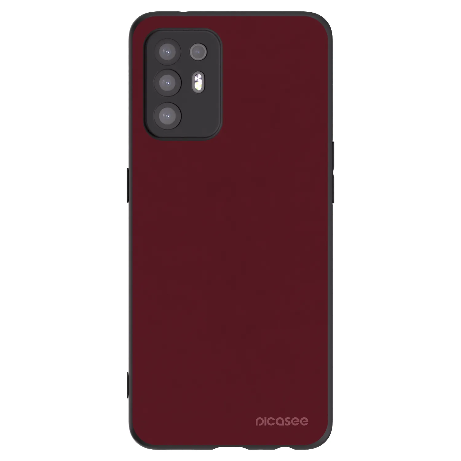 Picasee silikonowe czarne etui na OPPO A94 5G - Burgundy red