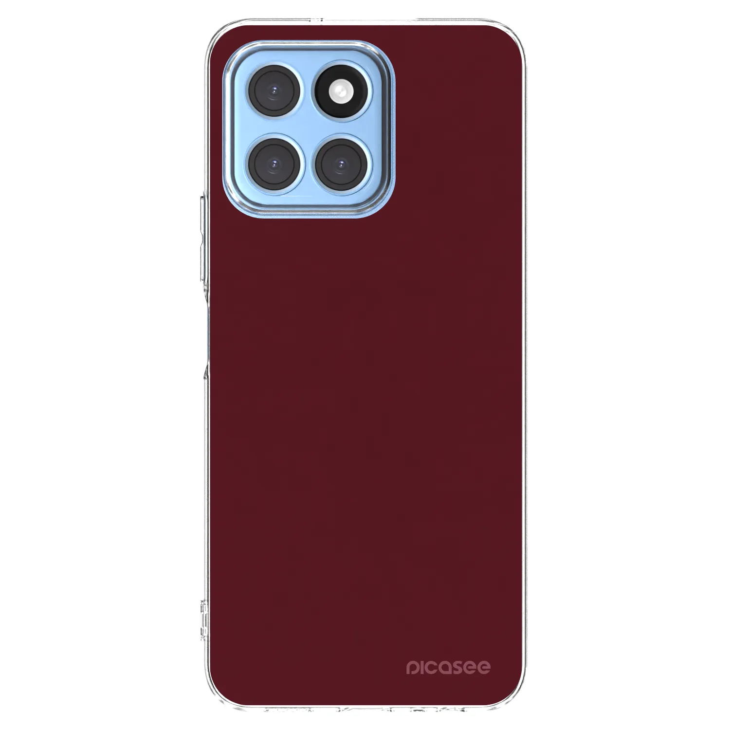 Picasee silikonowe przeźroczyste etui na Honor X8 5G - Burgundy red